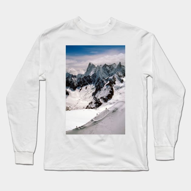 Chamonix Aiguille du Midi Mont Blanc Massif France Long Sleeve T-Shirt by AndyEvansPhotos